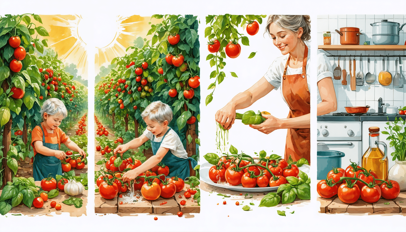 découvrez le fascinant parcours de la tomate, de sa culture dans le jardin jusqu'à sa transformation en plats savoureux. explorez les meilleures techniques de culture, les variétés les plus délicieuses et des recettes succulentes qui mettront en valeur ce fruit incontournable de notre cuisine.